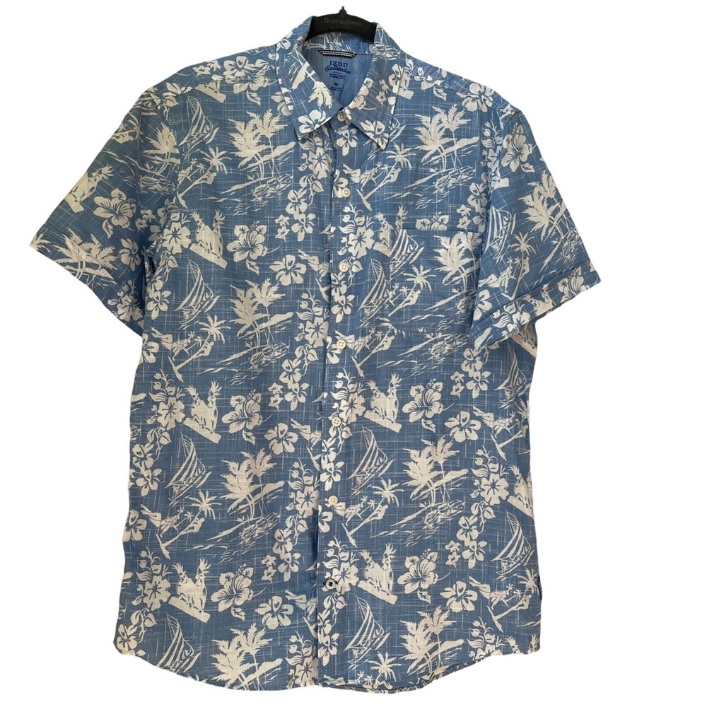 Izod Blue Hawaii Shirt Size:‎ M